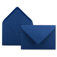 75 DIN B6 Briefumschläge Nachtblau - 12,5 x 17,5 cm - 80 g/m² Nassklebung Post-Umschläge ohne Fenster für Einladungen - Serie Colours-4-you