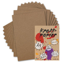 200x Kraftpapier DIN A4 Naturbraun 21 x 29,7cm - 280gr - Vintage Recycling-Papier ökologisch - Tonkarton Bastelbogen Umweltkarten - Glüxx-Agent