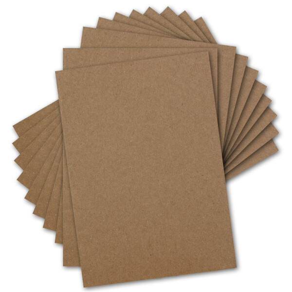 150x Kraftpapier DIN A4 Naturbraun 21 x 29,7cm - 250 gr - Vintage Recycling-Papier ökologisch - Tonkarton Bastelbogen Umweltkarten - Glüxx-Agent