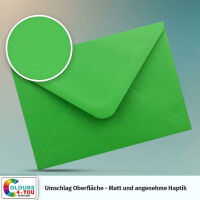 100 Briefumschläge DIN C6 Grün - 11,4 x 16,2 cm - Kuverts mit 100 g/m² Nassklebung spitze Klappe - Umschläge ohne Fenster - Colours-4-you