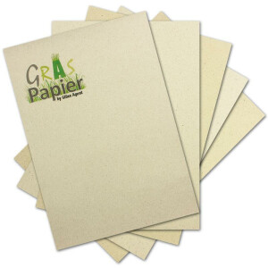 75x ÖKO Briefpapier aus Graspapier DIN A4 -  Recycling Papier 280 g/m² - Umwelt Bastelpapier für Einladungen oder Menükarte - Glüxx Agent