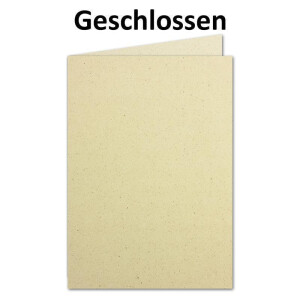 200x ÖKO Faltkarte aus Graspapier DIN A6 - 10,5 x 14,8 cm -  Recycling Papier 280 g/m² - Umwelt Bastelpapier für Einladungen und Grußkarten - Glüxx Agent
