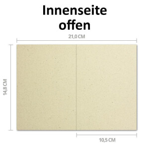 250x ÖKO Faltkarte aus Graspapier DIN A6 - 10,5 x 14,8 cm -  Recycling Papier 280 g/m² - Umwelt Bastelpapier für Einladungen und Grußkarten - Glüxx Agent