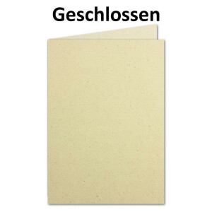 300x ÖKO Faltkarte aus Graspapier DIN A6 - 10,5 x 14,8 cm -  Recycling Papier 280 g/m² - Umwelt Bastelpapier für Einladungen und Grußkarten - Glüxx Agent