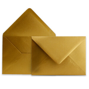 700 Briefumschläge DIN C6 Gold - 11,4 x 16,2 cm - Kuverts mit 90 g/m² Nassklebung spitze Klappe - Umschläge ohne Fenster - Colours-4-you