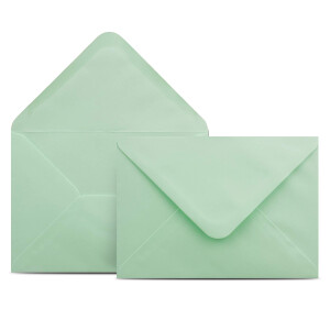 1000 Briefumschläge DIN C6 Mintgrün Grün - 11,4 x 16,2 cm - Kuverts mit 100 g/m² Nassklebung spitze Klappe - Umschläge ohne Fenster - Colours-4-you