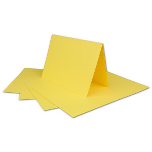25 DIN A6 Faltkarten Gelb - Karten zum selbstgestalten 14,8 x 21 cm - Klappkarten mit 160 g/m² - Colours-4-you von Glüxx Agent