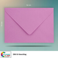 25 Briefumschläge DIN C6 Orchidee - 11,4 x 16,2 cm - Kuverts mit 80 g/m² Nassklebung spitze Klappe - Umschläge ohne Fenster - Colours-4-you