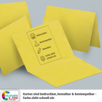 25 Klappkarten mit Umschlägen Set Gelb - DIN A6 Blanko Doppelkarten 14,8 x 21 cm (160 g/m²) - DIN C6 Umschlag 11,4 x 16,2 cm (100 g/m²) Nassklebung -  Grußkarten Einladungskarten Hochzeit