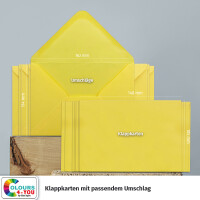100 Klappkarten mit Umschlägen Set Gelb - DIN A6 Blanko Doppelkarten 14,8 x 21 cm (160 g/m²) - DIN C6 Umschlag 11,4 x 16,2 cm (100 g/m²) Nassklebung -  Grußkarten Einladungskarten Hochzeit