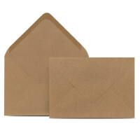 25 Briefumschläge DIN C6 Kraftpapier Braun - 11,4 x 16,2 cm - Kuverts mit 120 g/m² Nassklebung spitze Klappe - Umschläge ohne Fenster - Colours-4-you