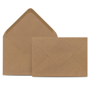 100 Briefumschläge DIN C6 Kraftpapier Braun - 11,4 x 16,2 cm - Kuverts mit 120 g/m² Nassklebung spitze Klappe - Umschläge ohne Fenster - Colours-4-you