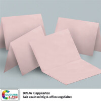 50 Klappkarten mit Umschlägen Set Rosa - DIN A6 Blanko Doppelkarten 14,8 x 21 cm (160 g/m²) - DIN C6 Umschlag 11,4 x 16,2 cm (100 g/m²) Nassklebung -  Grußkarten Einladungskarten Hochzeit