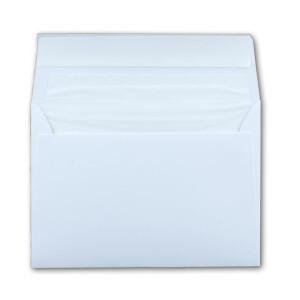 25 DIN C6 Briefumschläge Weiß - 11,4 x 16,2 cm - 100 g/m² Haftklebung mit weißem Seidenfutter - für Grußkarten Einladungen - Glüxx-Agent