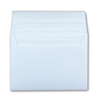 25 DIN C6 Briefumschläge Weiß - 11,4 x 16,2 cm - 100 g/m² Haftklebung mit weißem Seidenfutter - für Grußkarten Einladungen - Glüxx-Agent