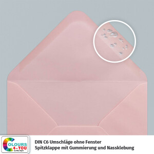 75 Klappkarten mit Umschlägen Set Rosa - DIN A6 Blanko Doppelkarten 14,8 x 21 cm (160 g/m²) - DIN C6 Umschlag 11,4 x 16,2 cm (100 g/m²) Nassklebung -  Grußkarten Einladungskarten Hochzeit
