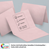 75 Klappkarten mit Umschlägen Set Rosa - DIN A6 Blanko Doppelkarten 14,8 x 21 cm (160 g/m²) - DIN C6 Umschlag 11,4 x 16,2 cm (100 g/m²) Nassklebung -  Grußkarten Einladungskarten Hochzeit