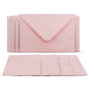 200 Klappkarten mit Umschlägen Set Rosa - DIN A6 Blanko Doppelkarten 14,8 x 21 cm (160 g/m²) - DIN C6 Umschlag 11,4 x 16,2 cm (100 g/m²) Nassklebung -  Grußkarten Einladungskarten Hochzeit