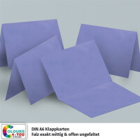 50 Klappkarten mit Umschlägen Set Lila ( Violett ) - DIN A6 Blanko Doppelkarten 14,8 x 21 cm (160 g/m²) - DIN C6 Umschlag 11,4 x 16,2 cm (100 g/m²) Nassklebung -  Grußkarten Einladungskarten Hochzeit