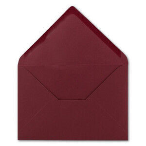 25 DIN B6 Briefumschläge Weihnachtsrot - 12,5 x 17,5 cm - 80 g/m² Nassklebung Post-Umschläge ohne Fenster für Einladungen - Serie Colours-4-you