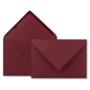 25 DIN B6 Briefumschläge Weihnachtsrot - 12,5 x 17,5 cm - 80 g/m² Nassklebung Post-Umschläge ohne Fenster für Einladungen - Serie Colours-4-you