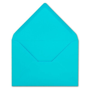 300  DIN C6 Briefumschläge Türkis - 11,4 x 16,2 cm - 120 g/m² Nassklebung Brief-Hüllen ohne Fenster für Einladungen  von Ihrem Glüxx-Agent