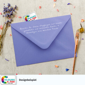 250 Klappkarten mit Umschlägen Set Lila ( Violett ) - DIN A6 Blanko Doppelkarten 14,8 x 21 cm (160 g/m²) - DIN C6 Umschlag 11,4 x 16,2 cm (100 g/m²) Nassklebung -  Grußkarten Einladungskarten Hochzeit
