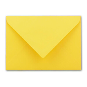 150 DIN B6 Briefumschläge Gelb mit weißem Seidenfutter - 12,5 x 17,6 cm - 100 g/m² Nassklebung gerippte Umschläge ohne Fenster von Ihrem Glüxx-Agent