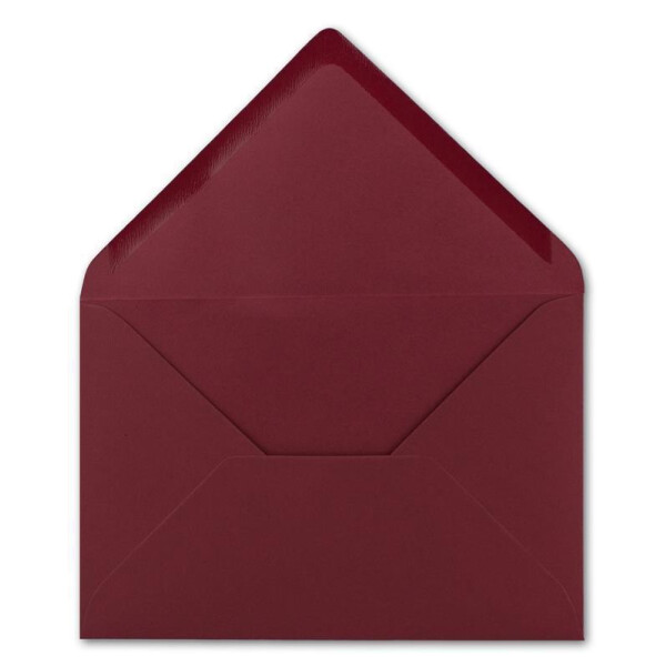 100 DIN B6 Briefumschläge Weihnachtsrot - 12,5 x 17,5 cm - 80 g/m² Nassklebung Post-Umschläge ohne Fenster für Einladungen - Serie Colours-4-you