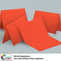 1000 Klappkarten mit Umschlägen Set Rot - DIN A6 Blanko Doppelkarten 14,8 x 21 cm (160 g/m²) - DIN C6 Umschlag 11,4 x 16,2 cm (100 g/m²) Nassklebung -  Grußkarten Einladungskarten Hochzeit