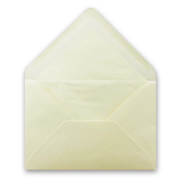 600 DIN B6 Briefumschläge Creme mit cremefarbenem Seidenfutter - 12,5 x 17,6 cm - 100 g/m² Nassklebung gerippte Umschläge ohne Fenster von Ihrem Glüxx-Agent