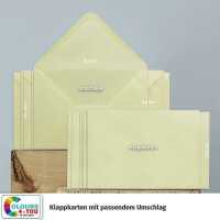 500 Klappkarten mit Umschlägen Set Hellgelb - DIN A6 Blanko Doppelkarten 14,8 x 21 cm (160 g/m²) - DIN C6 Umschlag 11,4 x 16,2 cm (100 g/m²) Nassklebung -  Grußkarten Einladungskarten Hochzeit