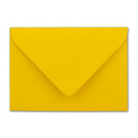 500 DIN B6 Briefumschläge Gelb mit weißem Seidenfutter - 12,5 x 17,6 cm - 110 g/m² Nassklebung Matt ohne Fenster von Ihrem Glüxx-Agent