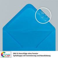 75 Klappkarten mit Umschlägen Set Azurblau - DIN A6 Blanko Doppelkarten 14,8 x 21 cm (160 g/m²) - DIN C6 Umschlag 11,4 x 16,2 cm (100 g/m²) Nassklebung -  Grußkarten Einladungskarten Hochzeit