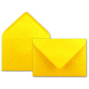 50 DIN B6 Briefumschläge Honiggelb - 12,5 x 17,5 cm - 80 g/m² Nassklebung Post-Umschläge ohne Fenster für Einladungen - Serie Colours-4-you