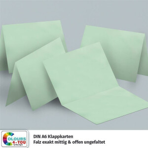 75 Klappkarten mit Umschlägen Set Mintgrün - DIN A6 Blanko Doppelkarten 14,8 x 21 cm (160 g/m²) - DIN C6 Umschlag 11,4 x 16,2 cm (100 g/m²) Nassklebung -  Grußkarten Einladungskarten Hochzeit
