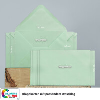 75 Klappkarten mit Umschlägen Set Mintgrün - DIN A6 Blanko Doppelkarten 14,8 x 21 cm (160 g/m²) - DIN C6 Umschlag 11,4 x 16,2 cm (100 g/m²) Nassklebung -  Grußkarten Einladungskarten Hochzeit