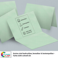 75 Klappkarten mit Umschlägen Set Mintgrün - DIN A6 Blanko Doppelkarten 14,8 x 21 cm (160 g/m²) - DIN C6 Umschlag 11,4 x 16,2 cm (100 g/m²) Nassklebung -  Grußkarten Einladungskarten Hochzeit