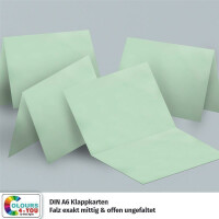 100 Klappkarten mit Umschlägen Set Mintgrün - DIN A6 Blanko Doppelkarten 14,8 x 21 cm (160 g/m²) - DIN C6 Umschlag 11,4 x 16,2 cm (100 g/m²) Nassklebung -  Grußkarten Einladungskarten Hochzeit