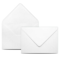 25 Briefumschläge DIN B6 Weiß - 12,5 x 17,5 cm - Kuverts mit 80 g/m² Nassklebung spitze Klappe - Umschläge ohne Fenster - Colours-4-you