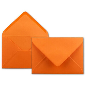 25 DIN B6 Briefumschläge Orange - 12,5 x 17,5 cm - 80 g/m² Nassklebung Post-Umschläge ohne Fenster für Einladungen - Serie Colours-4-you