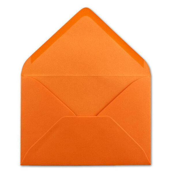 75 DIN B6 Briefumschläge Orange - 12,5 x 17,5 cm - 80 g/m² Nassklebung Post-Umschläge ohne Fenster für Einladungen - Serie Colours-4-you