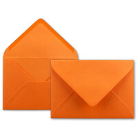 100 DIN B6 Briefumschläge Orange - 12,5 x 17,5 cm - 80 g/m² Nassklebung Post-Umschläge ohne Fenster für Einladungen - Serie Colours-4-you