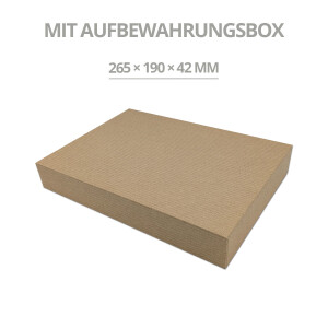 50er Kraftpapier Karten Set mit Umschlägen – Blanko Faltkarten DIN A6 + Briefumschläge C6 in Geschenkbox – Klappkarten für Einladungen, Hochzeit, Geburtstag, Grußkarten, Basteln