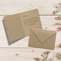 50er Kraftpapier Karten Set mit Umschlägen – Blanko Faltkarten DIN A6 + Briefumschläge C6 in Geschenkbox – Klappkarten für Einladungen, Hochzeit, Geburtstag, Grußkarten, Basteln