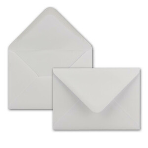 50  DIN C6 Brief-Umschläge Weiss 11,4 x 16,2 cm - 100 g/m² Nassklebung Brief-Hüllen ohne Fenster für Einladungen von Ihrem Glüxx-Agent