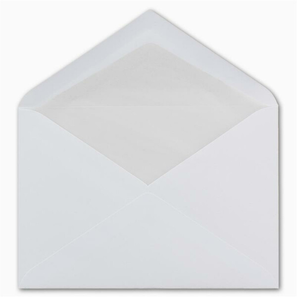 50 DIN C6 Brief-Umschläge mit Seidenfutter - Farbe: Weiß - 11,4 x 16,2 cm - 90 g/m² mit Nassklebung Brief-Hüllen ohne Fenster für Einladungen von Ihrem Glüxx-Agent