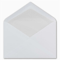 50 DIN C6 Brief-Umschläge mit Seidenfutter - Farbe: Weiß - 11,4 x 16,2 cm - 90 g/m² mit Nassklebung Brief-Hüllen ohne Fenster für Einladungen von Ihrem Glüxx-Agent