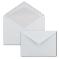 75 DIN C6 Brief-Umschläge mit Seidenfutter - Farbe: Weiß - 11,4 x 16,2 cm - 90 g/m² mit Nassklebung Brief-Hüllen ohne Fenster für Einladungen von Ihrem Glüxx-Agent