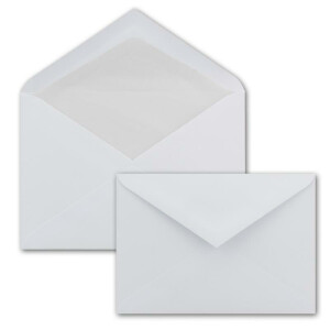 300 DIN C6 Brief-Umschläge mit Seidenfutter - Farbe: Weiß - 11,4 x 16,2 cm - 90 g/m² mit Nassklebung Brief-Hüllen ohne Fenster für Einladungen von Ihrem Glüxx-Agent